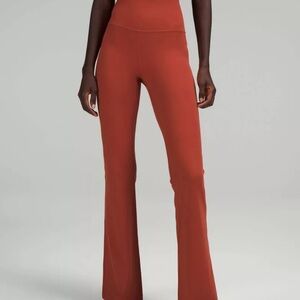 LULULEMON GROOVE PANT SUPER HIGH RISE FLARE LEGGINGS ORANGE - 2